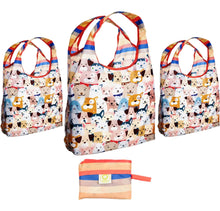 Load image into Gallery viewer, O-WITZ 3-Pack Reusable Shopping Bag - Animal Pattern - Dog
