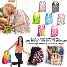 Load image into Gallery viewer, O-WITZ 3-Pack Reusable Shopping Bags Geometric B&W Prints