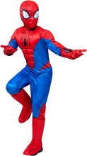 Load image into Gallery viewer, Marvel Spider-Man Official Youth Deluxe Costume - Padded Jumpsuit with Gloves and Detachable Mask
