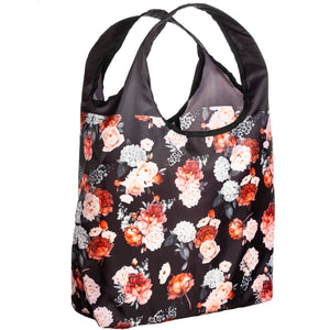 O-WITZ Reusable Shopping Bag - Vintage Floral - Black