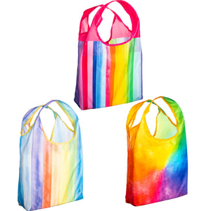 O-WITZ 3-Pack Reusable Shopping Bags Rainbow Prints