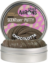 Load image into Gallery viewer, Crazy Aaron&#39;s Thinking Putty - Scentsory Treat: Chocolotta - Fidget Toy - Stretch, Play and Create -  Double Chocolate Scented Brown &amp; Rainbow Color - Never Dries Out - 2.75&quot; Storage Tin - .8 oz.
