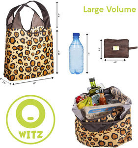 O-WITZ Reusable Shopping Bag - Cheetah Print - Brown
