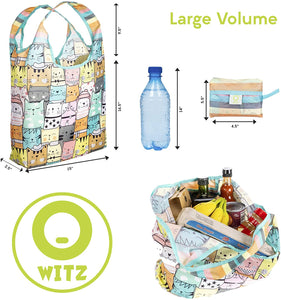 O-WITZ Reusable Shopping Bag - Animal Pattern - Cat