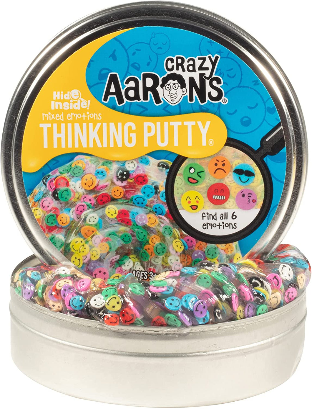 Crazy Aaron's Hide Inside Putty Playset - Mixed Emotions Clear Putty with Hidden Pieces - Non-Toxic, Never Dries Out