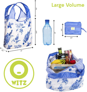 O-WITZ Reusable Shopping Bag - Vintage Floral - Blue