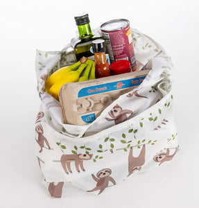 O-WITZ Reusable Shopping Bag - Animal Pattern - Sloth