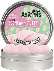 Crazy Aaron's Thinking Putty - Scentsory Treat: Scoopberry - Fidget Toy - Stretch, Play and Create -  Strawberry Vanilla Scented Pink Color That Never Dries Out - 2.75" Storage Tin - .8 oz.