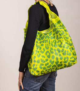 O-WITZ Reusable Shopping Bag - Cheetah Print - Green