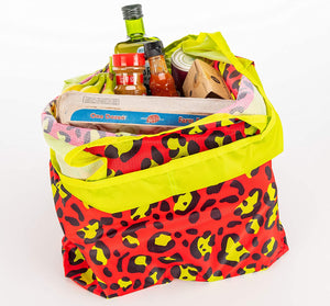 O-WITZ Reusable Shopping Bag - Cheetah Print - Red