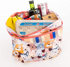 O-WITZ 3-Pack Reusable Shopping Bag - Animal Pattern - Dog