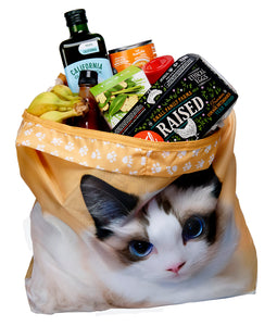 O-WITZ Reusable Shopping Bag - Cat Gold