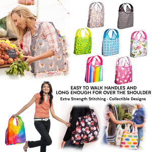 O-WITZ 5-Pack Reusable Shopping Bags Animal Patterns