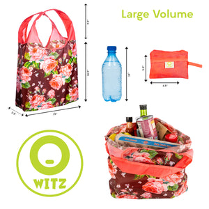 O-WITZ Reusable Shopping Bag - Vintage Floral - Red
