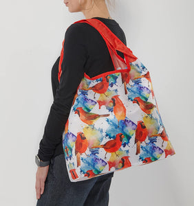 O-WITZ Reusable Shopping Bag - Bird Cardinals Multicolor