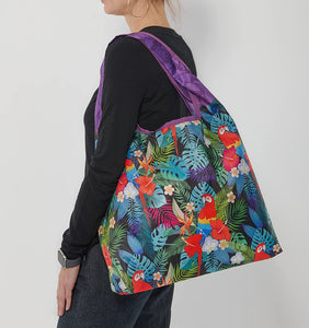 O-WITZ Reusable Shopping Bag - Bird Parrots Purple