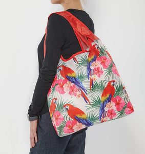 O-WITZ Reusable Shopping Bag - Bird Parrots Red